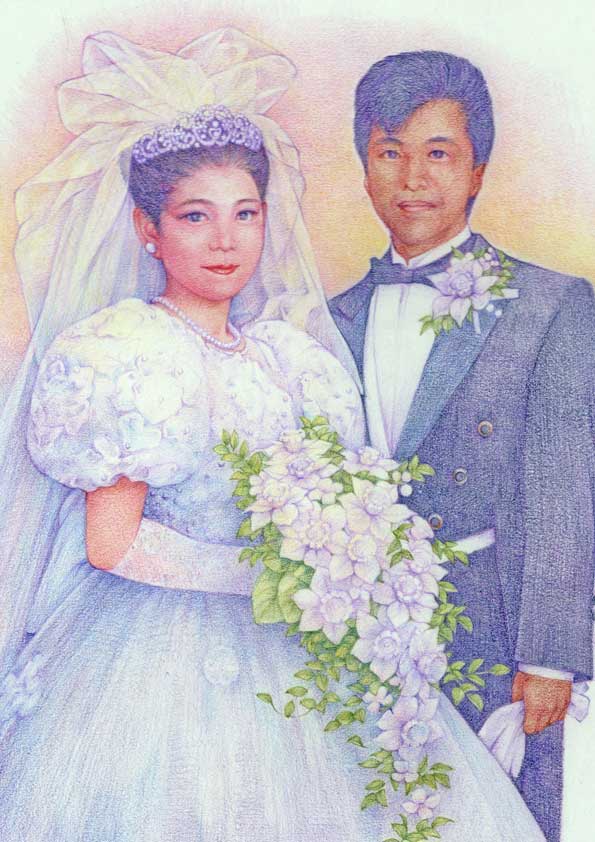 ウェルカムボード 似顔絵 ウェディング ブライダル 両親 プレゼント 結婚式 贈答品 贈答用 サンクスボード 和 写真 玄関 記念品 ウェディングボード プレゼント 写実絵画_4