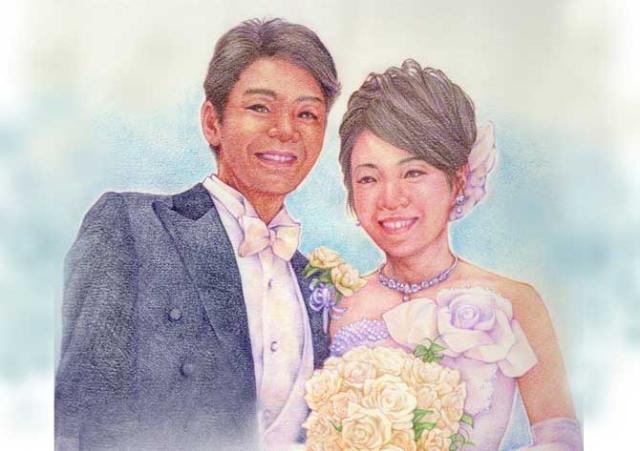 ウェルカムボード 似顔絵 ウェディング ブライダル 両親 プレゼント 結婚式 贈答品 贈答用 サンクスボード 和 写真 玄関 記念品 ウェディングボード プレゼント 写実絵画_5