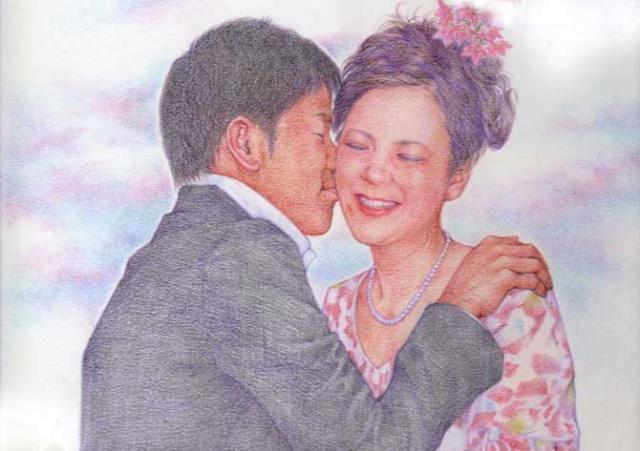 ウェルカムボード 似顔絵 ウェディング ブライダル 両親 プレゼント 結婚式 贈答品 贈答用 サンクスボード 和 写真 玄関 記念品 ウェディングボード プレゼント 写実絵画_8