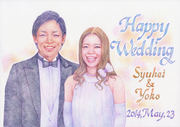 ウェルカムボード 似顔絵 ウェディング ブライダル 両親 プレゼント 結婚式 贈答品 贈答用 サンクスボード 和 写真 玄関 記念品 ウェディングボード プレゼント 写実絵画_6