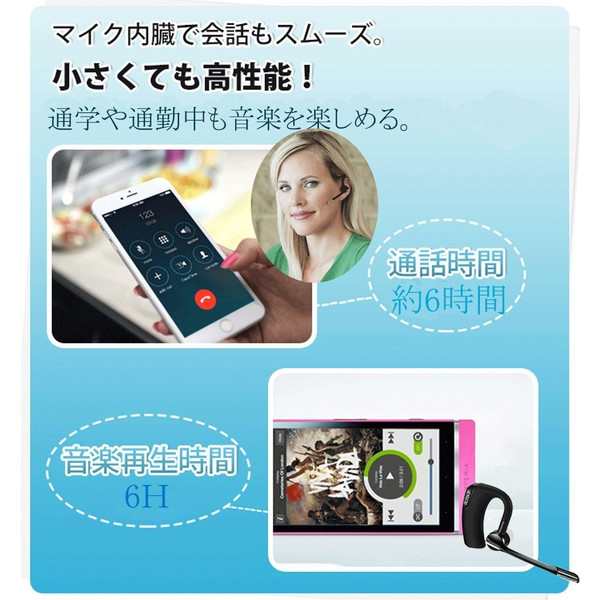 送料無料 Bluetooth イヤホン ワイヤレス ヘッドセット 片耳 携帯電話 ハンズフリー 高音質 マイク内蔵 受話器回転可能 v 29の通販はau Pay マーケット Groove Au Pay マーケット店