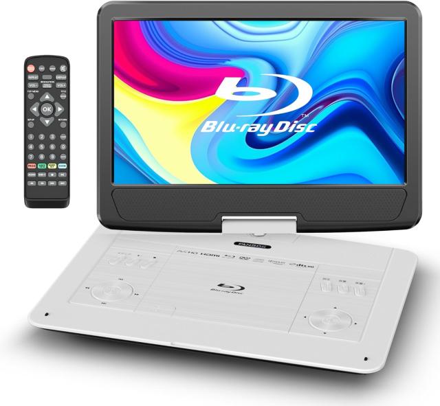 ポータブル ブルーレイプレーヤー Blu-ray 16.3型 HDMI出力対応 高精細14インチ270度回転TFT液晶 CPRM 3時間連続再生 バッテリー内蔵 車載可能 ADV-036