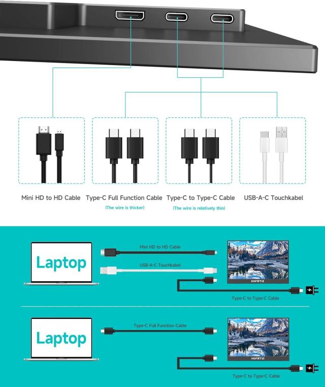 モバイルモニター 14インチ タッチパネル モバイルディスプレイ 自立スタンド付き 1920*1200 超薄型 軽量 IPS液晶パネル ゲーミングモニター APC-027_6