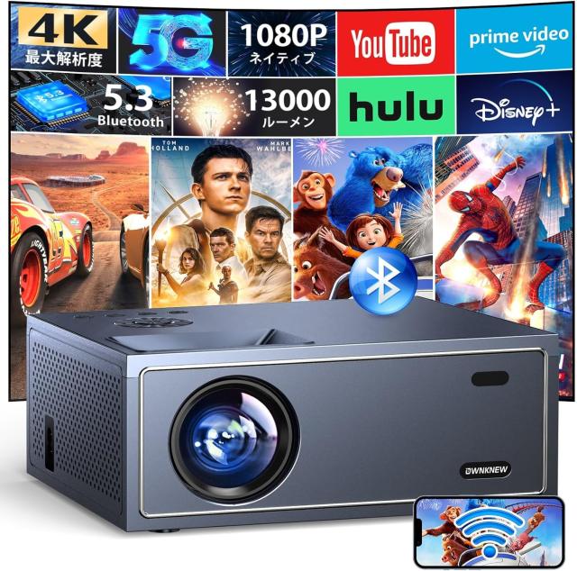 プロジェクター 4K iSinbox 小型 天井投影 1000ANSI 高輝度 135°回転