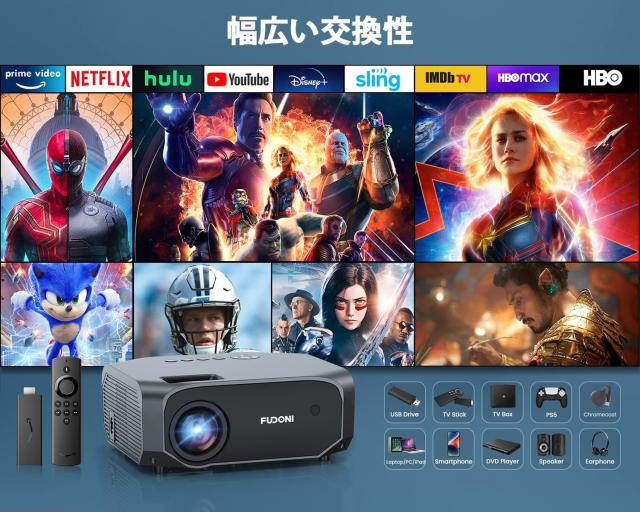 プロジェクター 100インチスクリーン付き 家庭用 24000LM 小型 450ANSI 