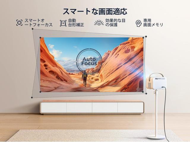 プロジェクター小型 屋外用＆家庭用WIFI6 Bluetooth 1080P 22000L 充電式 電動フォーカス 近距離投影ホームシアター