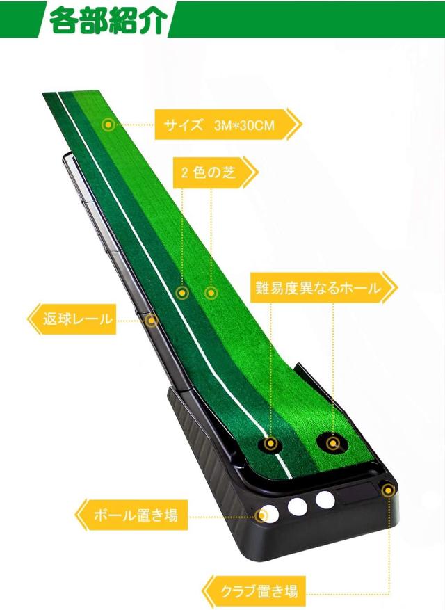 ゴルフ パターマット パター練習用マット ボール止め パッティング