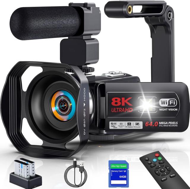 カメラ 8K Ultra HD 64MP ビデオカメラ YouTubeカメラ