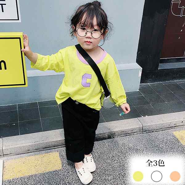 長袖tシャツ キッズ ロングtシャツ ロングt 女の子 男の子 子ども トップス 韓国子供服 シンプル 90 100 110 1 130 全店2点送料無料の通販はau Pay マーケット Aqui Te Amo