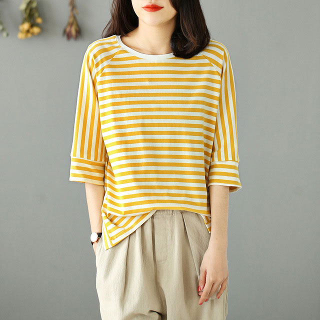 ボーダー Tシャツ 7分袖 Tシャツ カットソー レディース 夏 トップス サイドスリット入り カットソー tシャツ シンプル ゆったり 大人 の通販はau Pay マーケット Aqui Te Amo ボーダー Tシャツ 7分袖 Tシャツ カットソー レディース 夏 トップス サイドスリット入り カットソー tシャツ シンプル ゆったり 大人 の通販はau Pay マーケット Aqui Te Amo