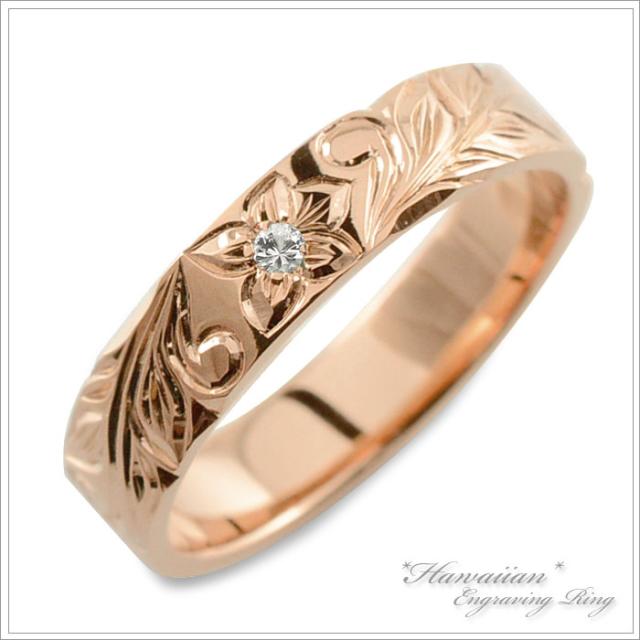 メンズ ダイヤモンド ハワイアンジュエリー ハワイアン リング ピンクゴールド k1の通販は