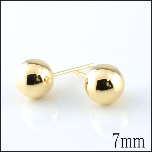 スタッドピアス 丸玉ピアス 地金 ボールピアス ゴールド K18 18K 18金 
