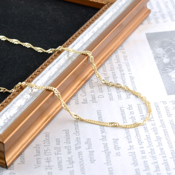 [送料無料] チェーン ネックレスチェーン　ゴールド スクリューチェーン レディース　k18 ネッの通販は