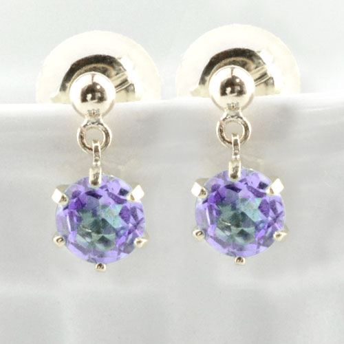 アメジスト ピアス プラチナ レディース スタッドピアス ブラ 揺れる プラチナ900 大粒 一粒 ジの通販は