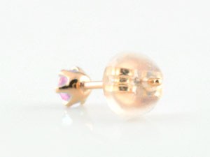ピンクトルマリン ピアス ピンクゴールド k18 レディース スタッドピアス  k18 18k  一粒ジュエル の通販は