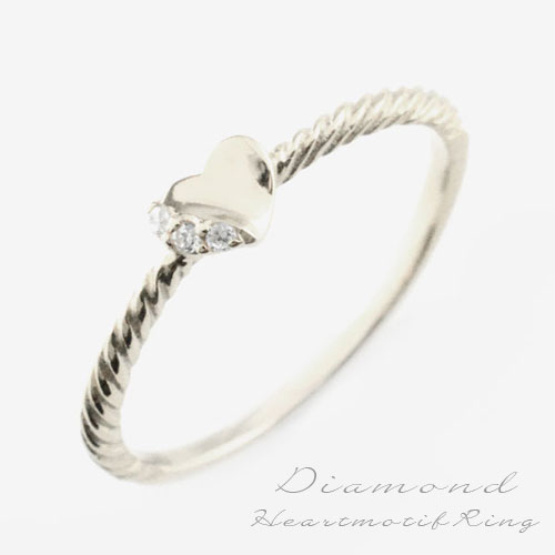ダイヤモンドリング 指輪 k18 ダイヤモンドリング ピンキーリング 18k ハート ホワの通販は 31,200円