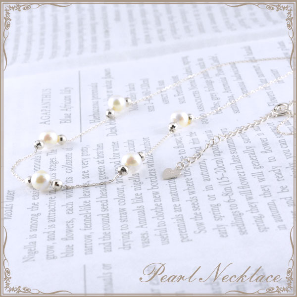 パール ネックレス 真珠 ホワイトゴールド レディース 華奢 k10 10金 10K 淡水パールの通販は