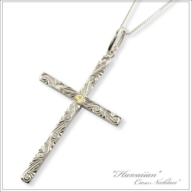 ハワイアンジュエリー ペリドット クロス ネックレス プラチナ pt900 プラチナ900 の通販は