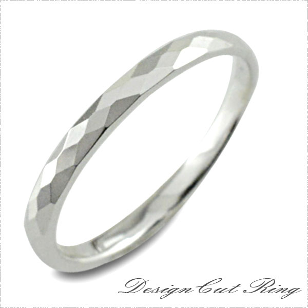 メンズ カットリング 地金リング 甲丸 ホワイトゴールド k18 18k 18金  リング シンの通販は 39,000円