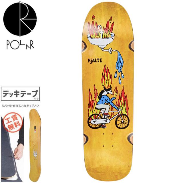 POLAR SKATE CO. ポーラー スケボー デッキ HJALTE HALBERG FIRE RIDE WHEEL WELLS 1991 DECK イエロー 9.25インチ NO160