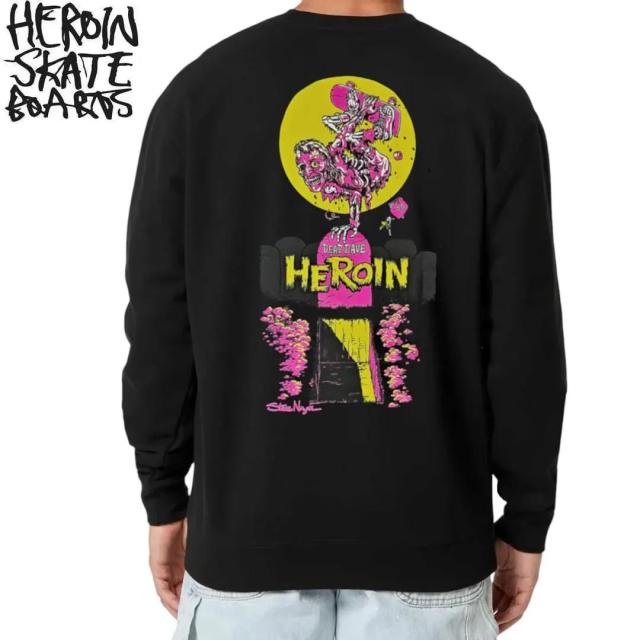 HEROIN ヘロイン スケートボード スウェット SKATE ZOMBIE CREWNECK ブラック NO2 6,521円