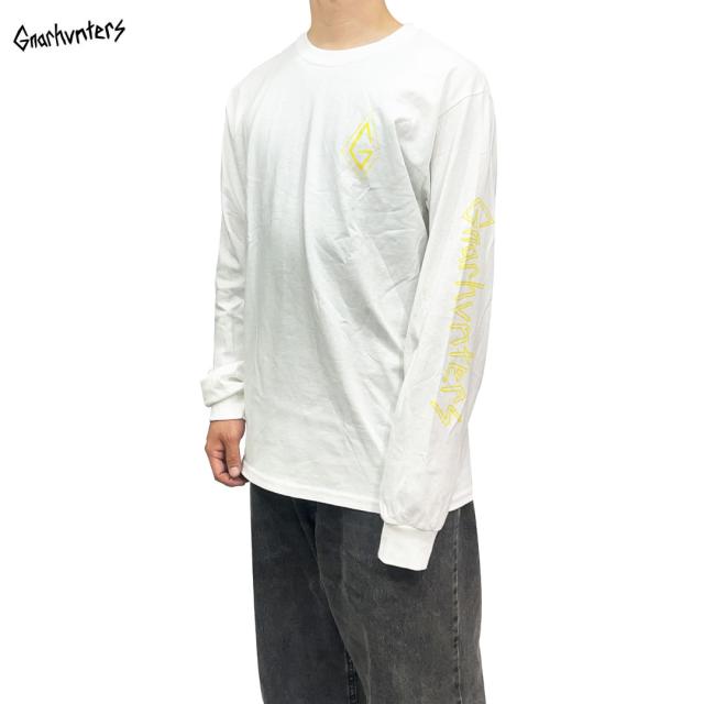 GNARHUNTERS ナーハンターズ スケボーロングTシャツ G CLASSIC WHT L/S TEE ホワイト NO01の通販は 6,270円