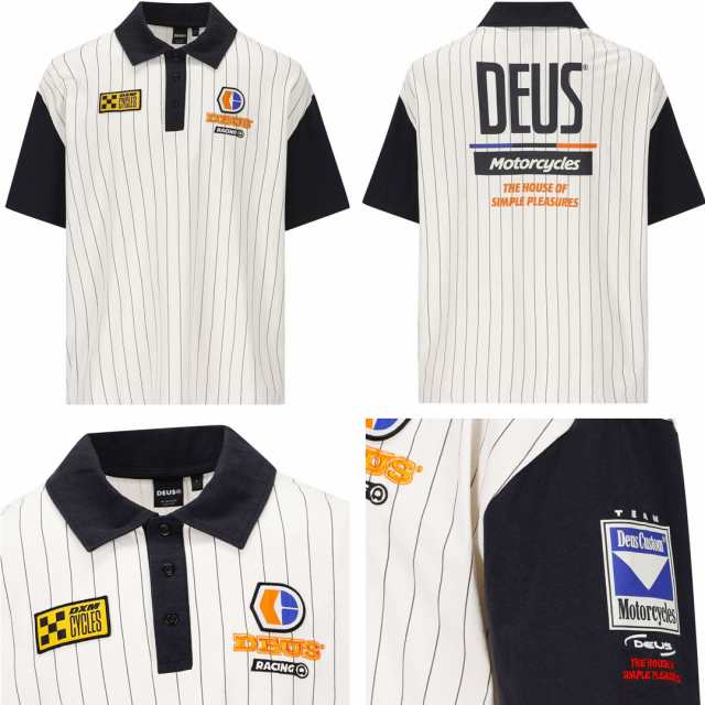 DEUS EX MACHINA デウス スケボー ポロシャツ USA正規品 MONACO POLO VINTAGE WHITE NO31