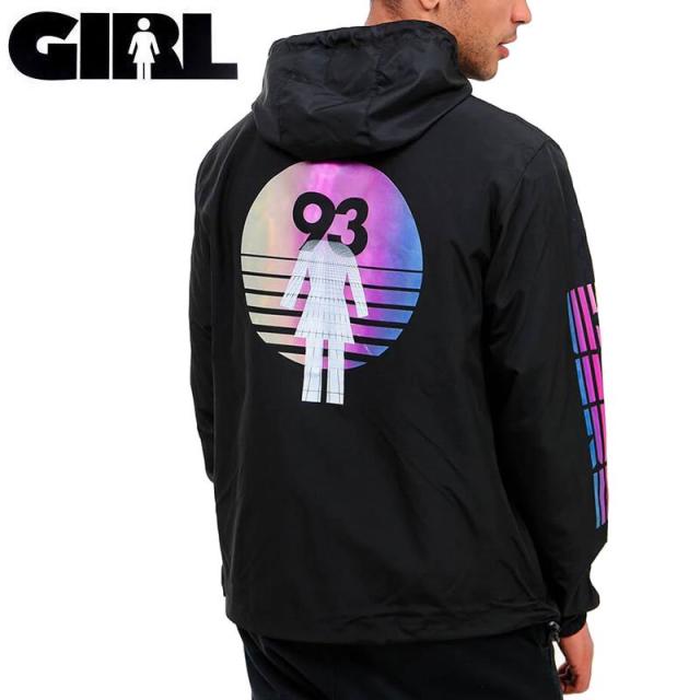 GIRL SKATEBOARD ガール スケートボード ジャケット FUTURE OG ANORAK WINDBREAKER JACKET  ブラック NO3