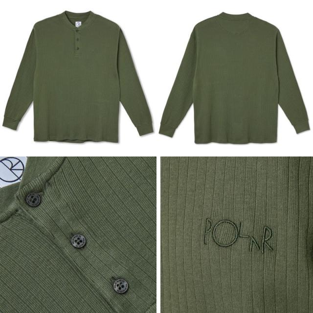 POLAR ポーラー スケボー ヘンリーネック シャツ RIB HENLEY LONG