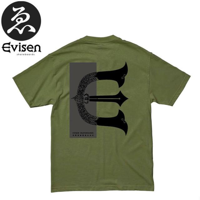 EVISEN エビセン スケボー Tシャツ RECTANGLE TEE アーミーグリーン NO18の通販は 5,230円