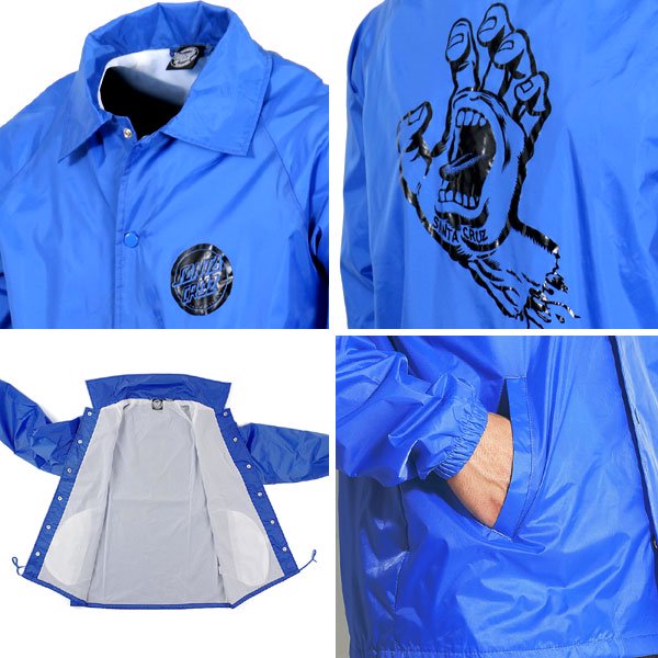 サンタクルズ SANTA CRUZ コーチジャケット Sサイズ HAND COACH WINDBREAKER JACKET ロイヤルブルー NO7_3