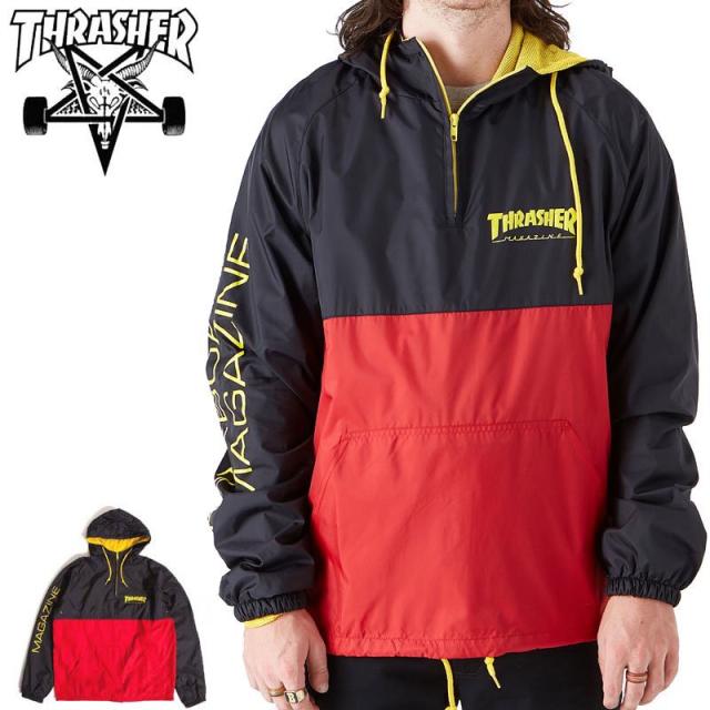 THRASHER スラッシャー アウター USAモデル MAG LOGO ANORAK JACKET ウィンドブレーカー ブラック NO6