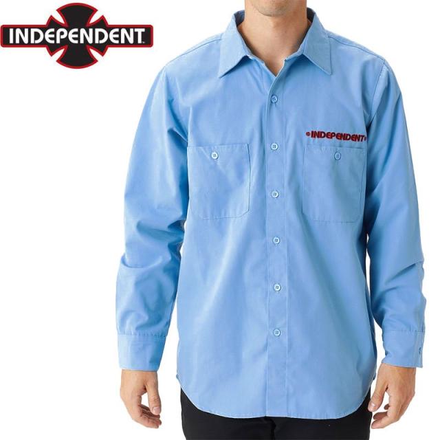 インディペンデント INDEPENDENT ワークシャツ GRINDSTONE L/S WORK SHIRT ブルー NO2