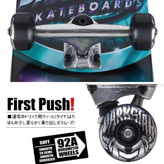 ダークスター DARKSTAR スケボー コンプリート ANODIZE AQUA/PURPLE