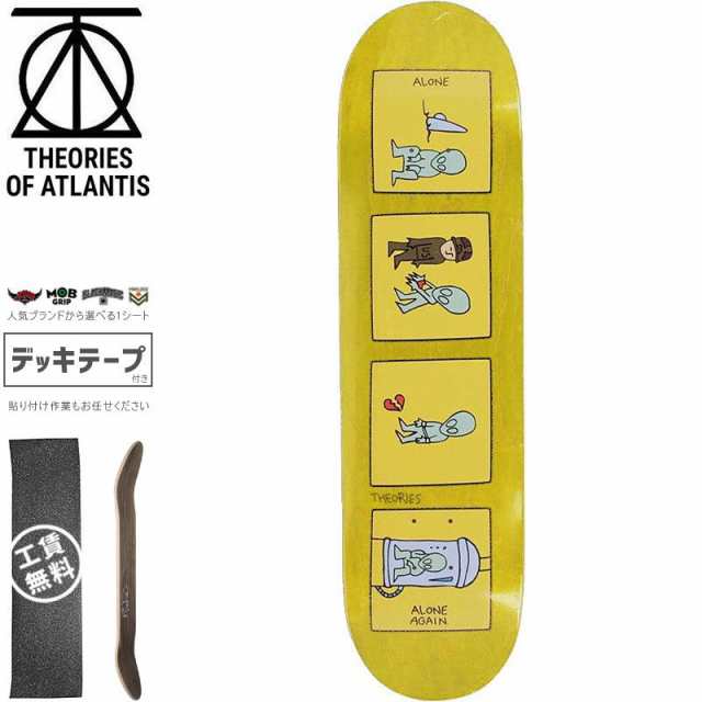 THEORIES セオリーズ スケボー デッキ ALONE AGAIN SKATE DECK 7.875インチ/8.0インチ イエロー NO57