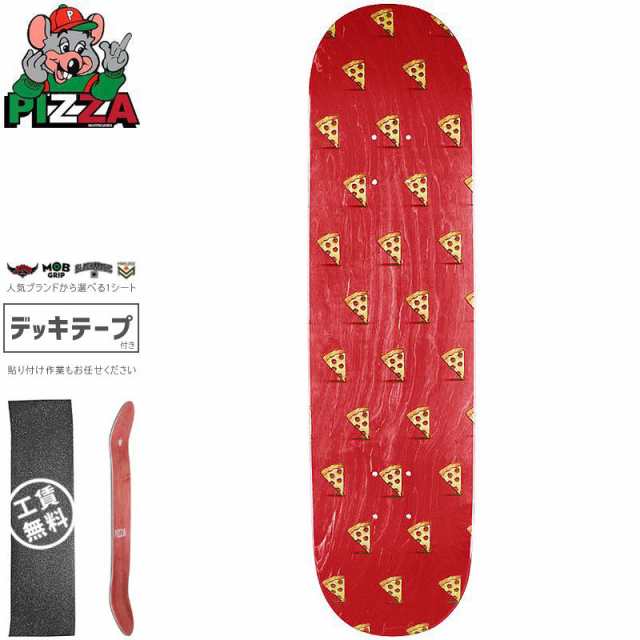 PIZZA SKATEBOARDS ピザ スケートボード デッキ EMOJI PATTERN DECK レッド 8.0インチ/8.25インチ NO22