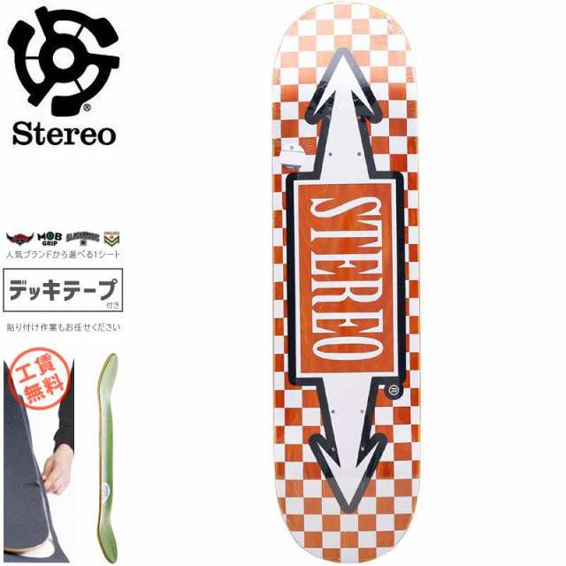 STEREO ステレオ スケボー デッキ CHECK ARROW DECK 8.0インチ オレンジ NO76