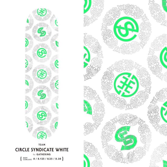 EVISEN エビセン スケートボード デッキ CIRCLE SYNDICATE WHITE DECK