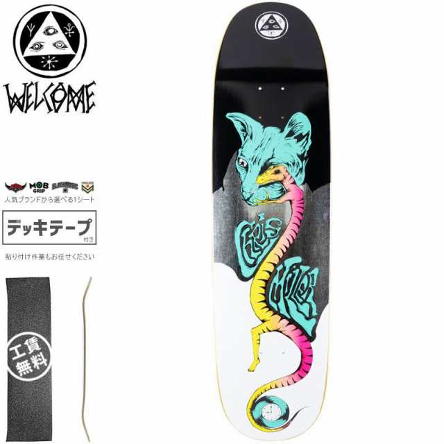 WELCOME ウェルカム スケートボード デッキ MILLER LEFT EYE ON CATBLOOD 2.0 BLACK WHITE DECK  8.75インチ NO42 デッキ