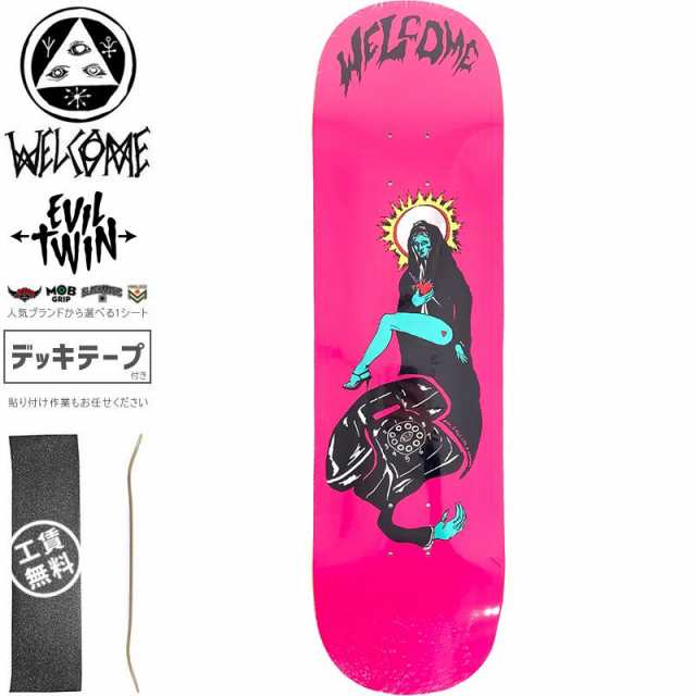 WELCOME ウェルカム スケートボード デッキ CALL MARY ON LABRYS HOT PINK DECK 8.5インチ NO48