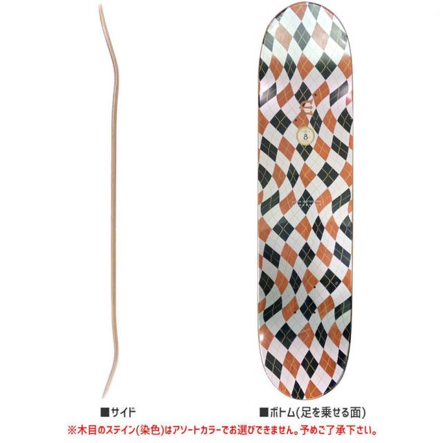 EVISEN エビセン スケートボード デッキ BENT ARGYLE DECK 8.0インチ NO88_1