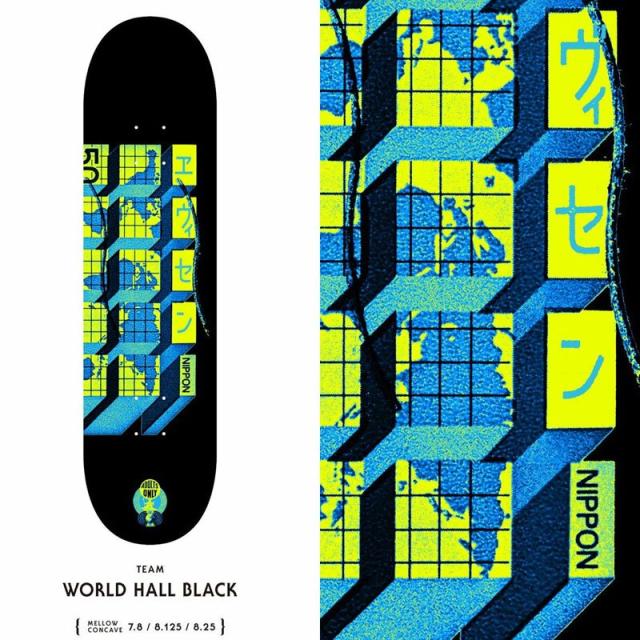 EVISEN エビセン スケートボード デッキ WORLD HALL BLACK DECK 7.875インチ/8.125インチ NO98_3