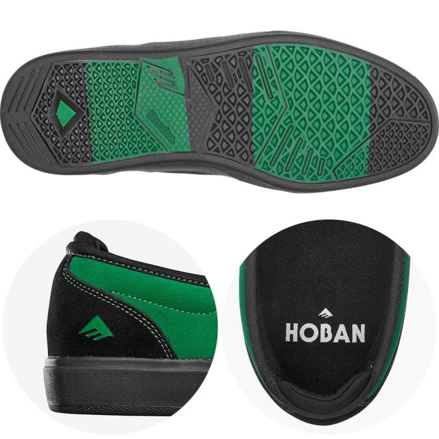 エメリカ EMERICA スケート シューズ WINO G6 SLIP CUP HOBAN SHOES スウェード BLACK/GREEN NO213 エメリカ EMERICA スケート シューズ WINO G6 SLIP CUP HOBAN SHOES