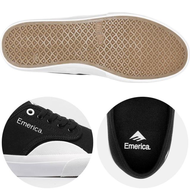 エメリカ EMERICA スケート シューズ WINO STANDARD SHOES キャンバス  BLACK WHITE GUM NO214 エメリカ EMERICA スケート シューズ WINO STANDARD SHOES キャンバス