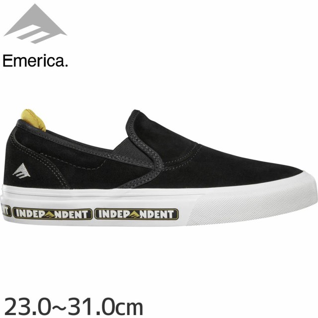 エメリカ EMERICA スケート シューズ WINO G6 SLIP-ON x INDEPENDENT SHOES スウェード  BLACK/WHITE NO222｜au PAY マーケット