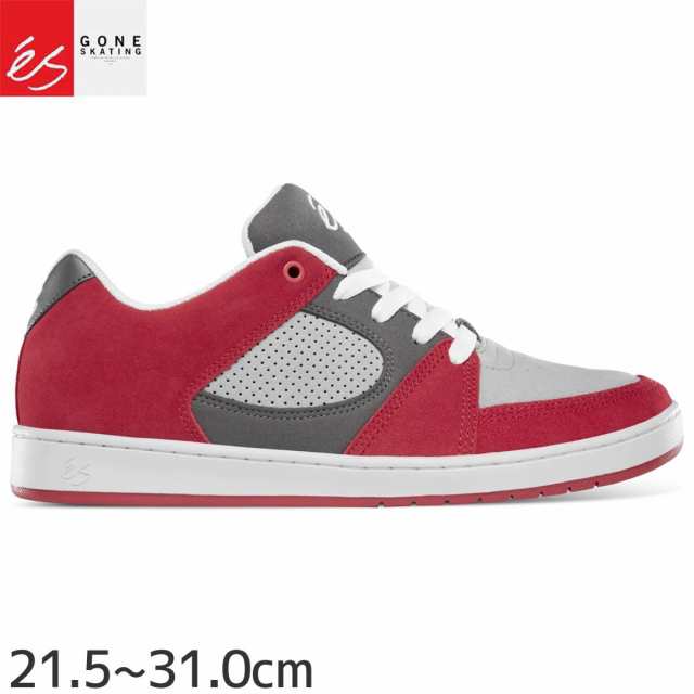 エス ES FOOTWEAR スケートシューズ スニーカー ACCEL SLIM SHOE GREY RED スウェード NO148