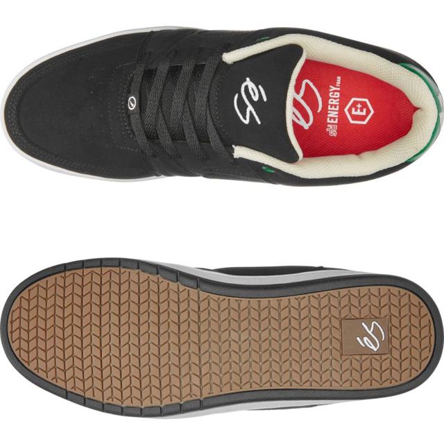エス ES FOOTWEAR スケートシューズ スニーカー ACCEL SLIM SHOE BLACK WHITE GREEN スウェード NO152 エス ES FOOTWEAR スケートシューズ スニーカー ACCEL SLIM SHOE BLACK