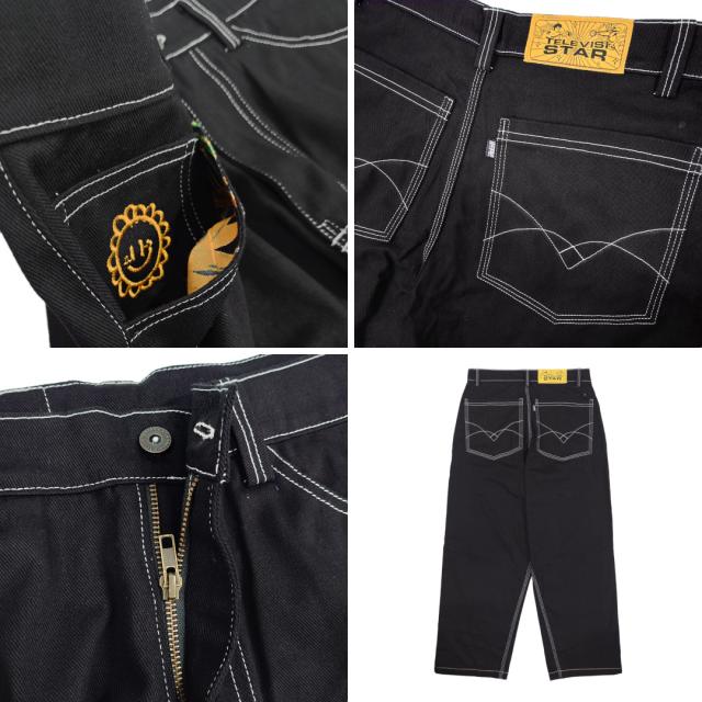TELEVISI STAR テレビジスター パンツ SUNNYFACE TVS PANTS ブラック NO17_2