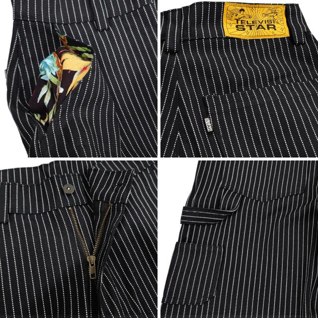 TELEVISI STAR テレビジスター バギーパンツ STRIPES HICKORY BAGGY OG PANTS ブラック NO21_2