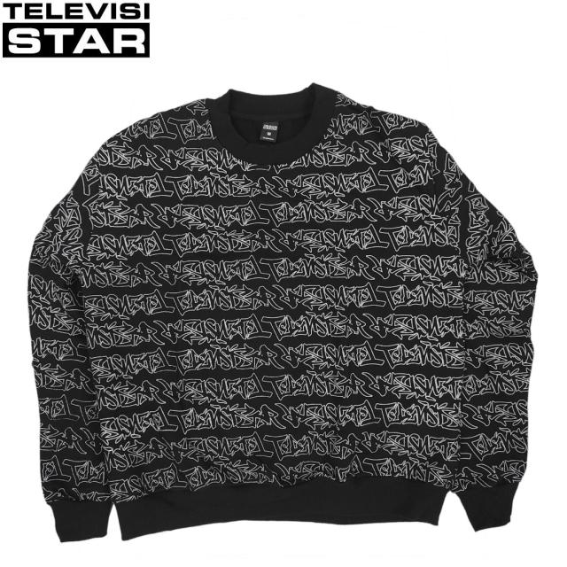 TELEVISI STAR テレビジスター スウェット TAGG24 CREWNECK ブラック NO01